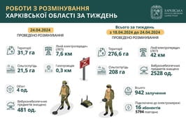 Впродовж тижня на Харківщині розмінували понад 276 гектарів території
