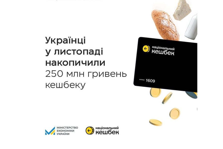 Понад 250 млн грн: в листопаді українці накопичили вдвічі більше Національного кешбеку, ніж у жовтні