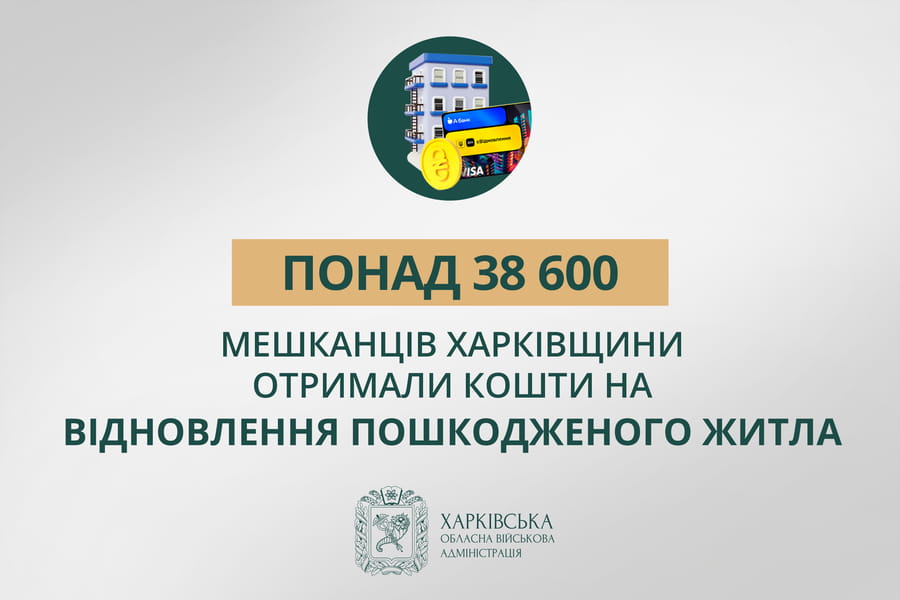 «Понад 38 600 мешканців Харківщини отримали кошти на відновлення пошкодженого житла», - Олег Синєгубов