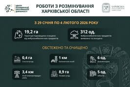 На Харківщині за тиждень виявили та знищили понад 300 вибухонебезпечних предметів