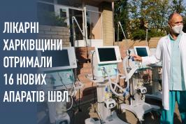 Лікарні Харківської області отримали 16 нових апаратів ШВЛ
