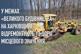У межах «Великого будівництва» на Харківщині відремонтують 13 доріг місцевого значення