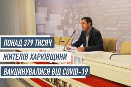 Понад 379 тисяч жителів Харківщини вакцинувалися від COVID-19