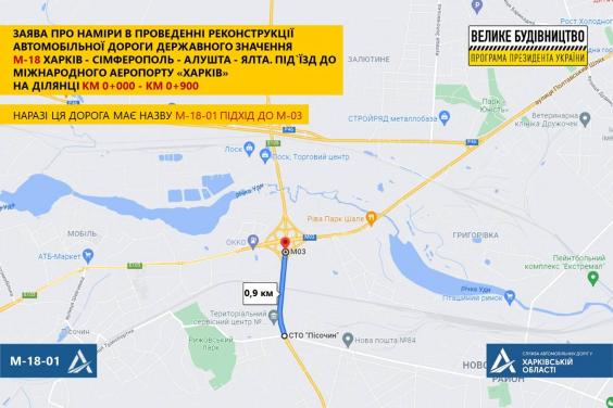 Планують відремонтувати дорогу Під`їзд до Міжнародного аеропорту «Харків»