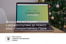 Владнайте всі справи з держпослугами до Нового року – скористайтесь Гідом Владнайте всі справи з держпослугами до Нового року – скористайтесь Гідом