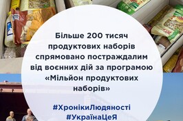 Постраждалим від воєнних дій на Харківщині надійдуть 12500 продуктових наборів