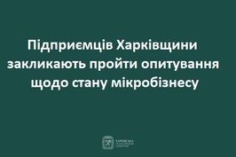 Підприємців Харківщини закликають пройти опитування щодо стану мікробізнесу