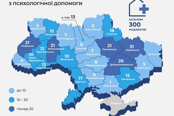 На Харківщині у 31 медзакладі «первинки» надають психологічну допомогу