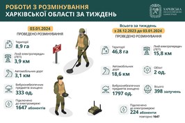 На Харківщині протягом тижня знищили майже 1800 вибухонебезпечних предметів