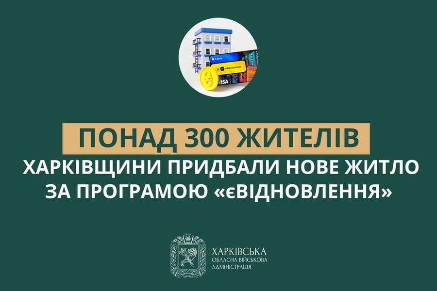 На Харківщині понад 350 жителів придбали нове житло за програмою «єВідновлення»