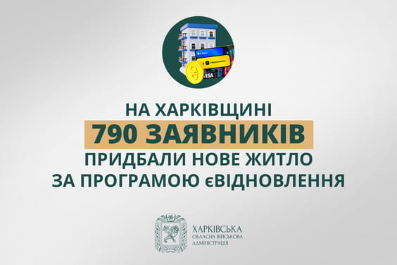 На Харківщині 790 заявників придбали нове житло за програмою єВідновлення