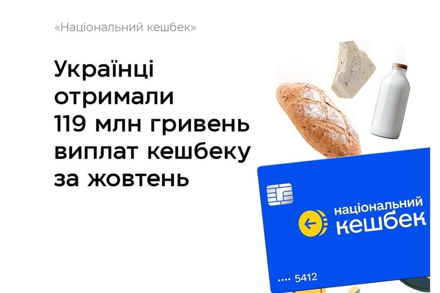 Держава виплатила українцям 119 млн грн Національного кешбеку за жовтень