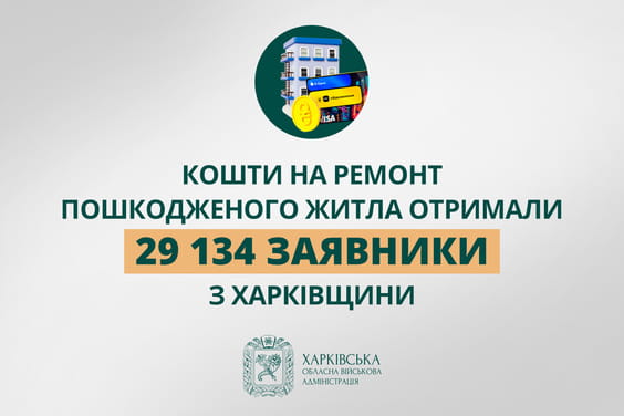 «Кошти на ремонт пошкодженого житла отримали 29 134 заявники з Харківщини», - Олег Синєгубов