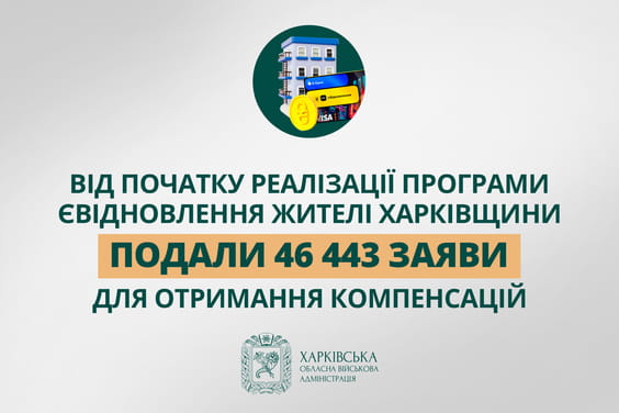 «Від початку реалізації програми єВідновлення жителі Харківщини подали 46 443 заяви для отримання компенсацій», - Олег Синєгубов