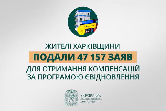 «Жителі Харківщини подали 47 157 заяв для отримання компенсацій за програмою єВідновлення», - Олег Синєгубов