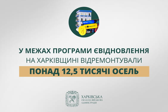 «У межах програми єВідновлення на Харківщині відремонтували понад 12,5 тисячі осель», – Олег Синєгубов