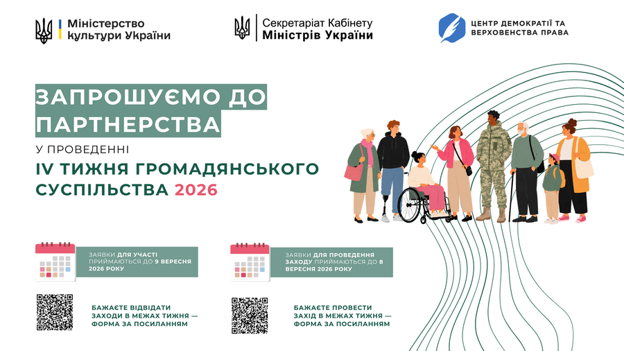 Міністерство культури України повідомляє про початок підготовки до ІV Тижня громадянського суспільства
