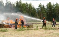 6 августа на территории военной части в Лозовой горела трава