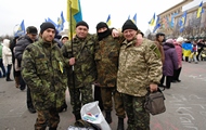 В Харькове торжественно встретили бойцов 22-го батальона территориальной обороны, которые вернулись из зоны АТО