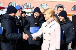 Юлія Світлична та Кястутіс Ланчінскас передали групам швидкого реагування патрульної поліції спеціальне обладнання